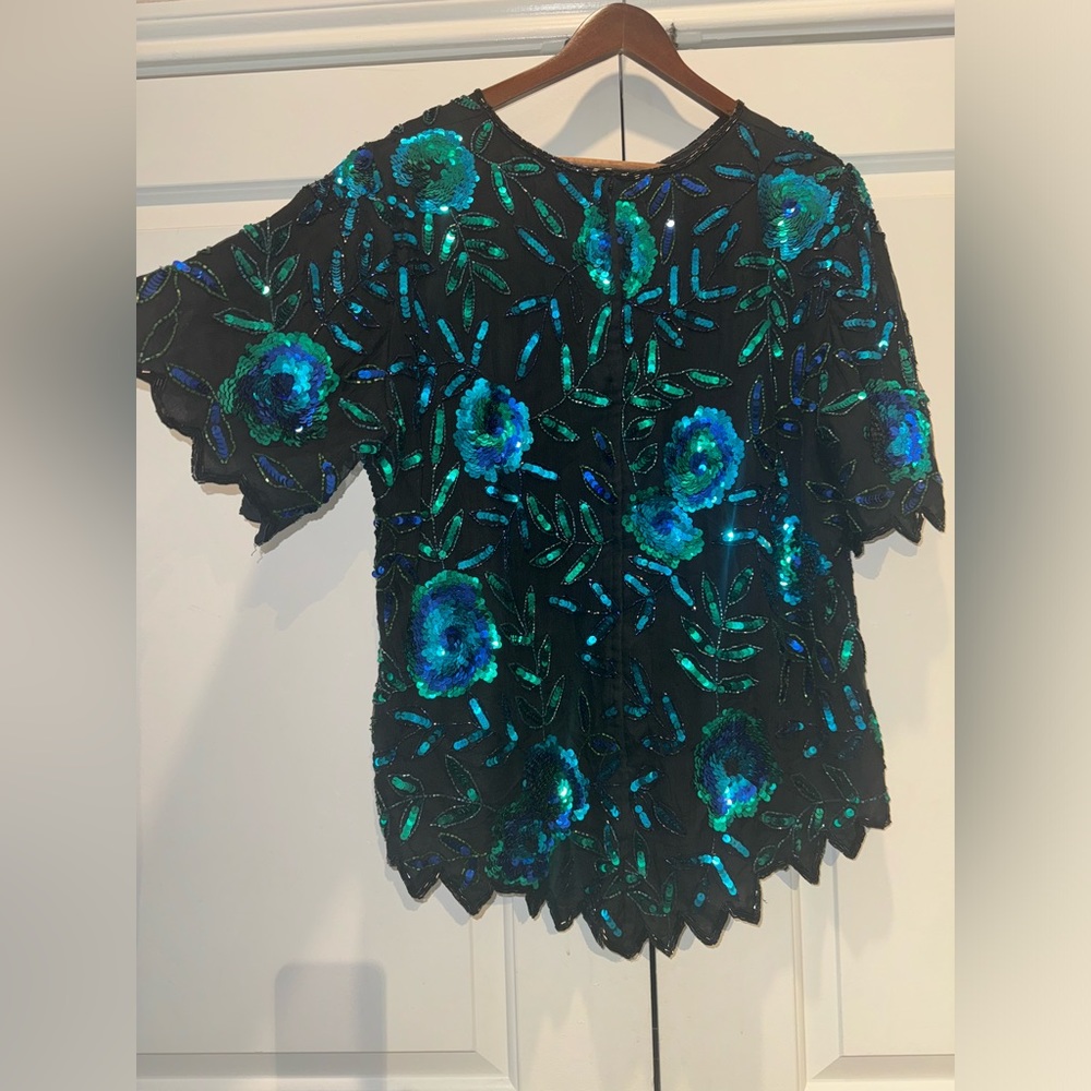 COPY - Vintage sequins and beaded blouse 1x